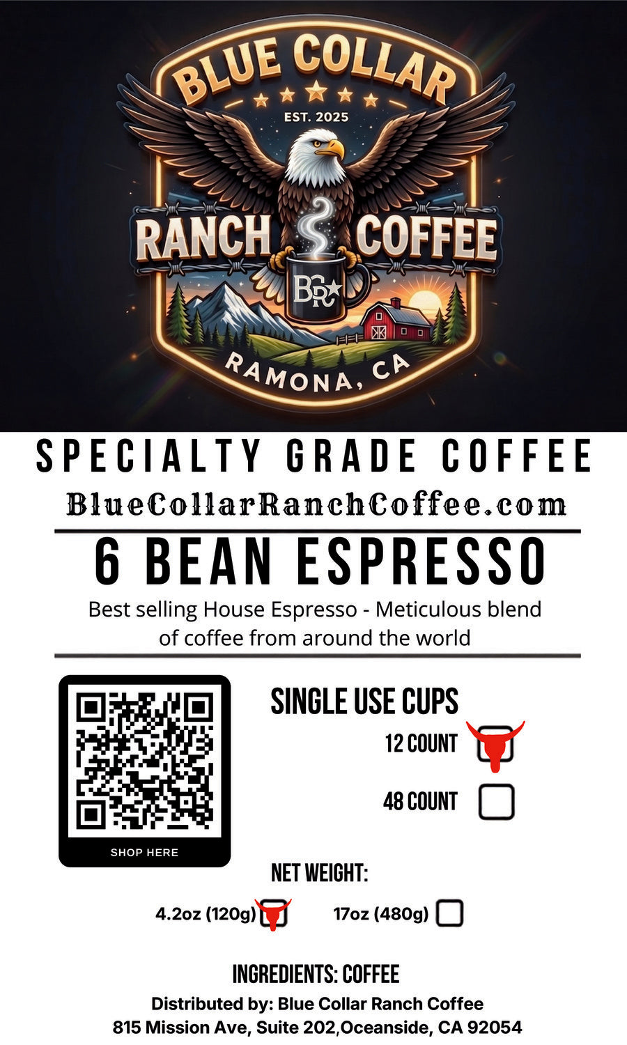 6 Bean Espresso (Single Use Cups)