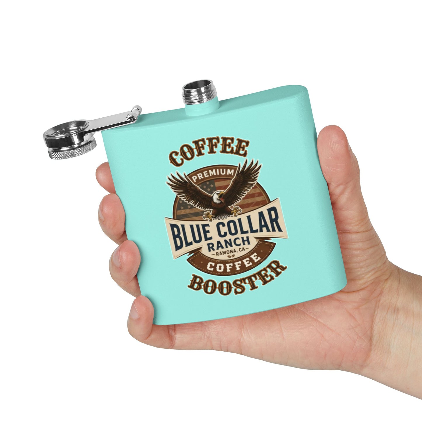 BCR Coffee Stainless Steel Flask, 6oz