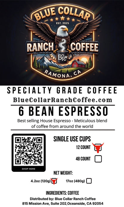 6 Bean Espresso (Single Use Cups)