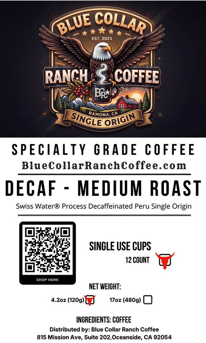 Peru Single Origin Decaf Swiss Water Process (Single Use Cups)