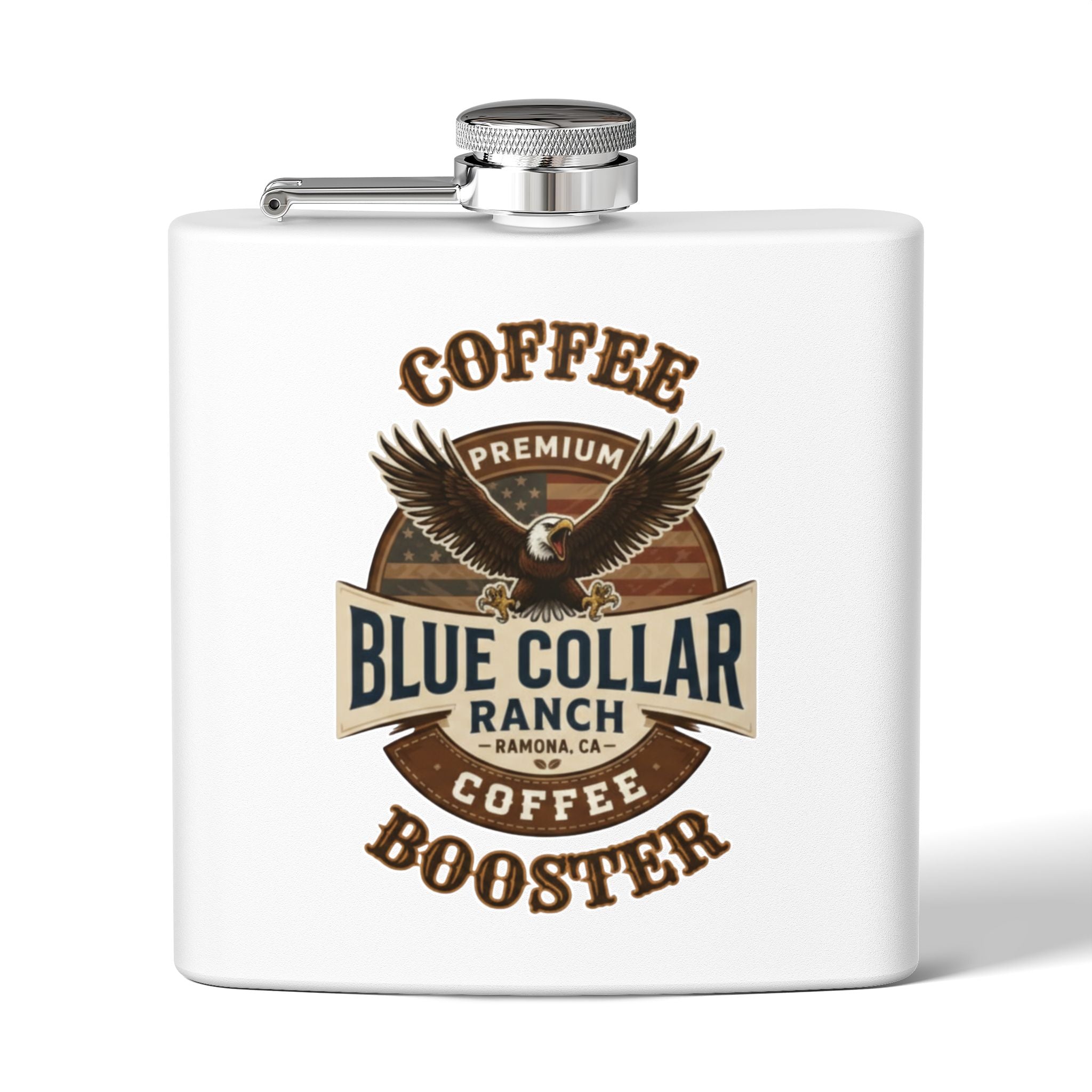 BCR Coffee Stainless Steel Flask, 6oz