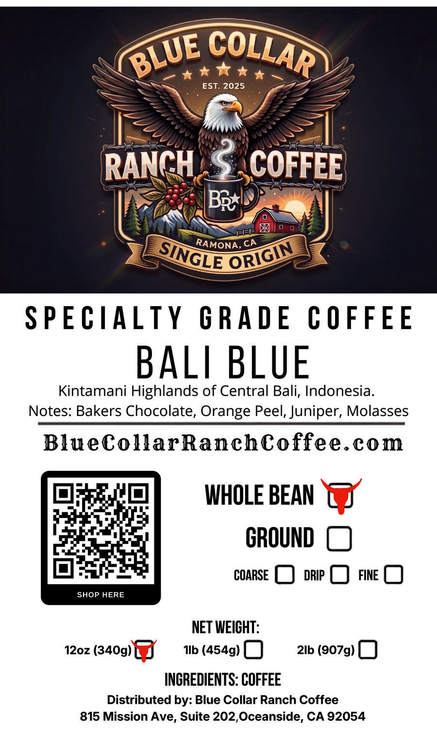 Bali Blue Single Origin Coffee