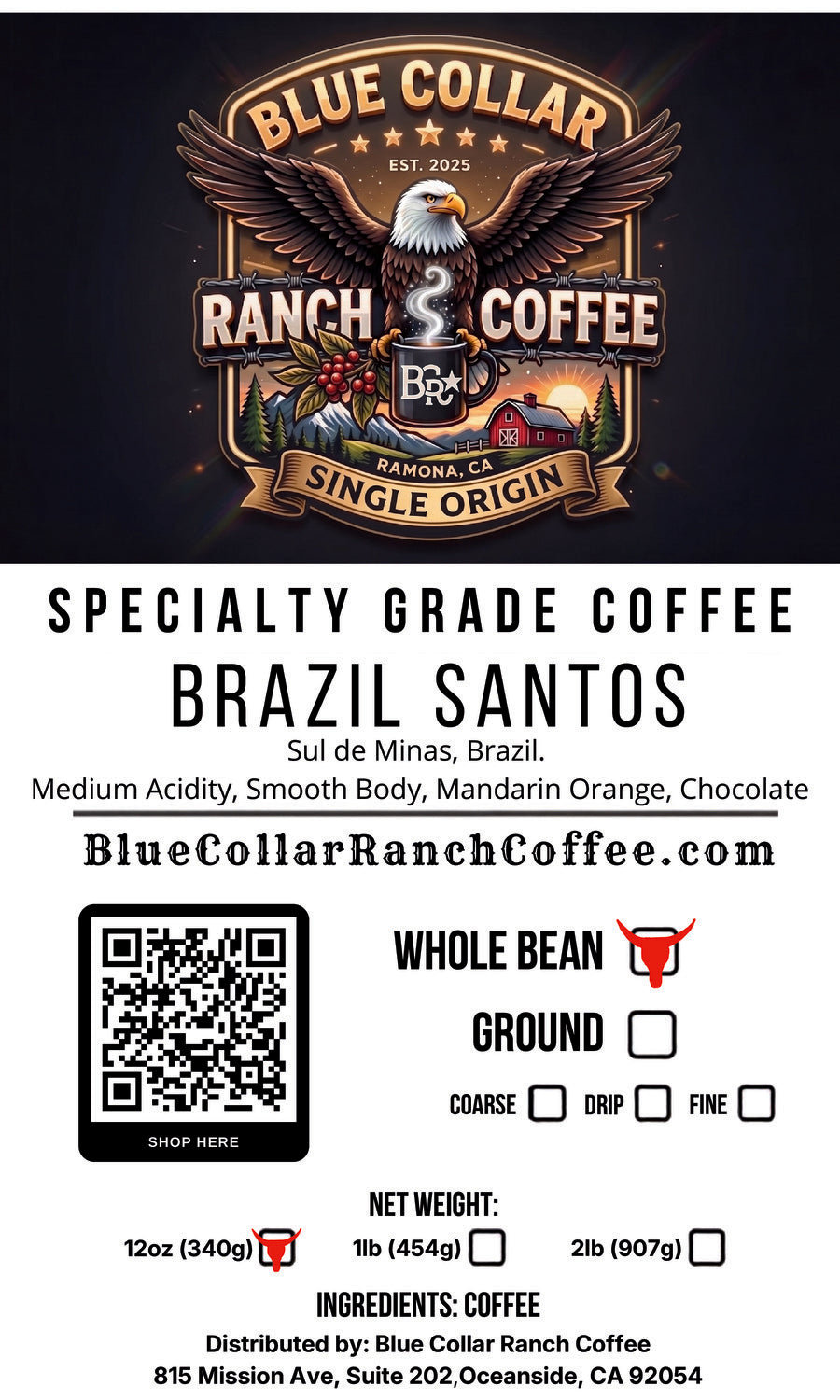Brazil Santos Single Origin Coffee