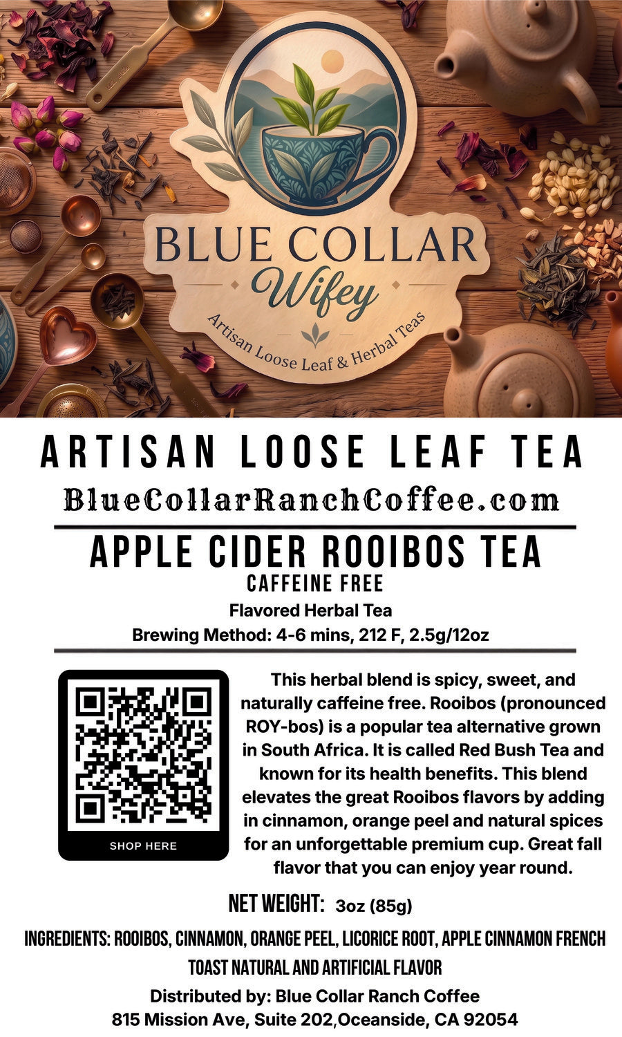 Apple Cider Rooibos Tea (Caffeine Free)