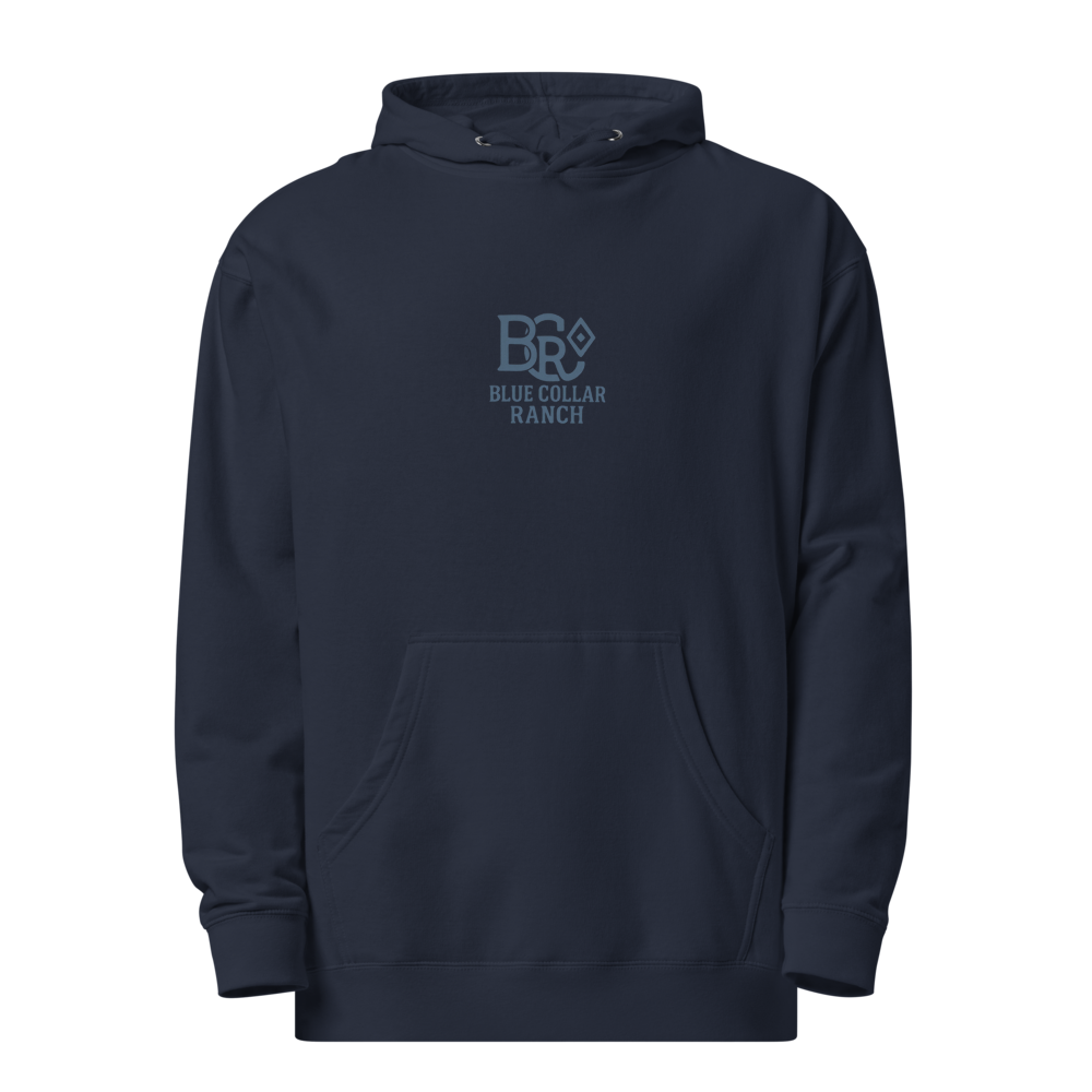 Premium Medium-Weight Hoodie – Blue Collar Ranch Coffee Logo